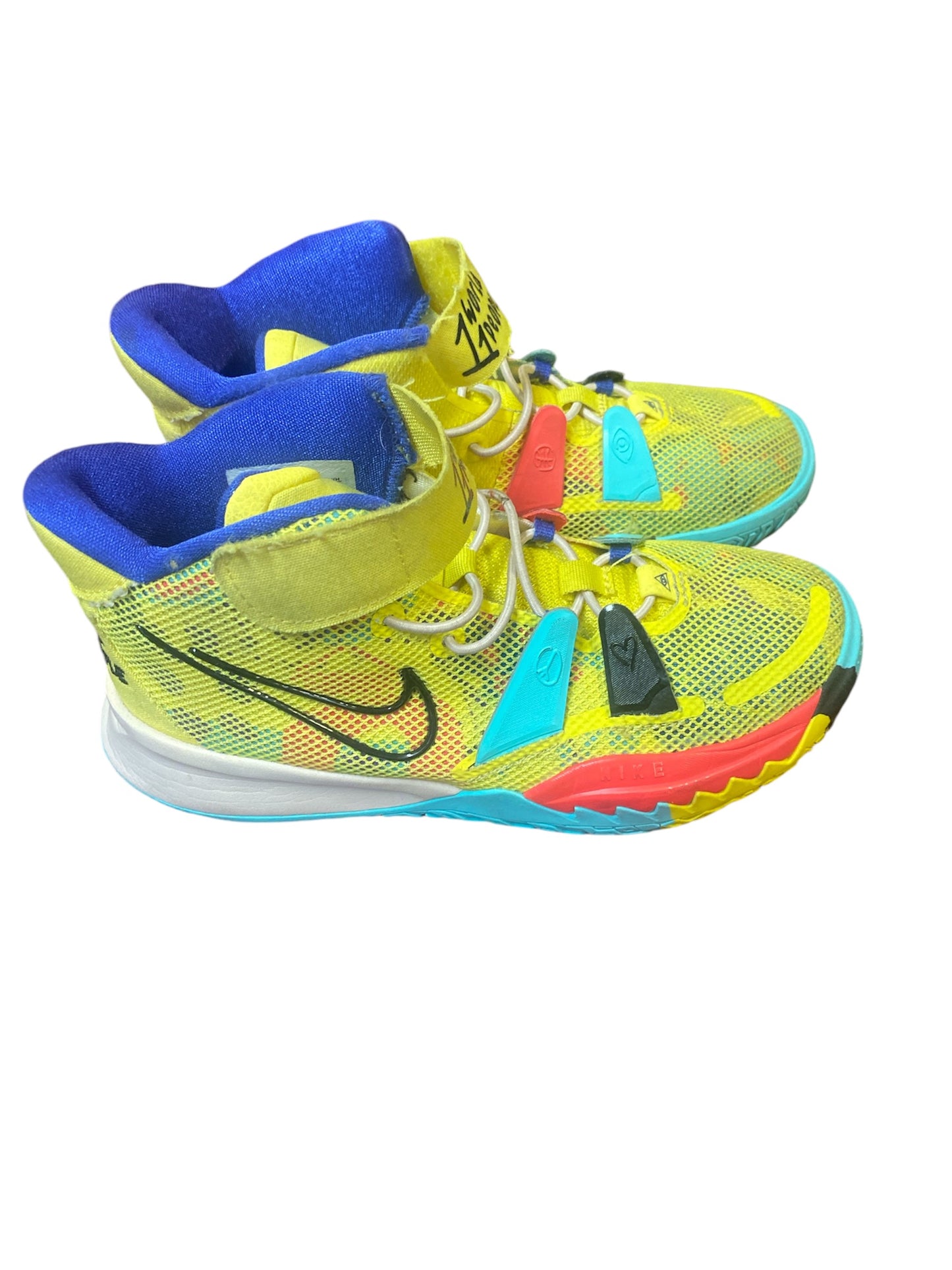 Nike Kyrie 7 - 1 World 1 People Electric Yellow - Size 2Y